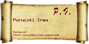 Puruczki Irma névjegykártya